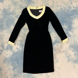 1960s Victor Costa I. Magnin Satin & Velvet Mini Dress